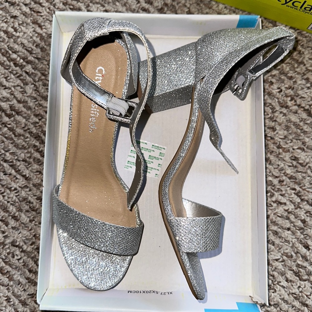 Silver Sparkle Heels